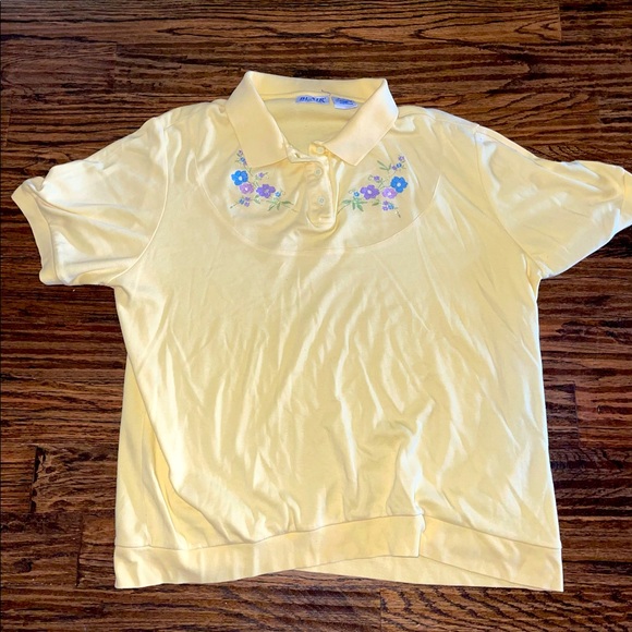 Vintage 90’s Blair Embroidered Short Sleeve Blouse // Women’s Large - Picture 1 of 4